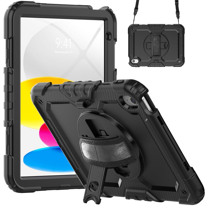 Suitable For Apple Ipad 10Th/11Th (A16) 10.9 Protective Case With Hand Strap And Rotating Stand Tablet Cover - Image 2